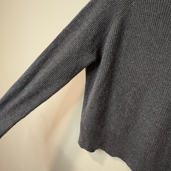White + Warren Sustainable Cotton Wool Blend Sweater Turtleneck Grey Small - Picture 3 of 7